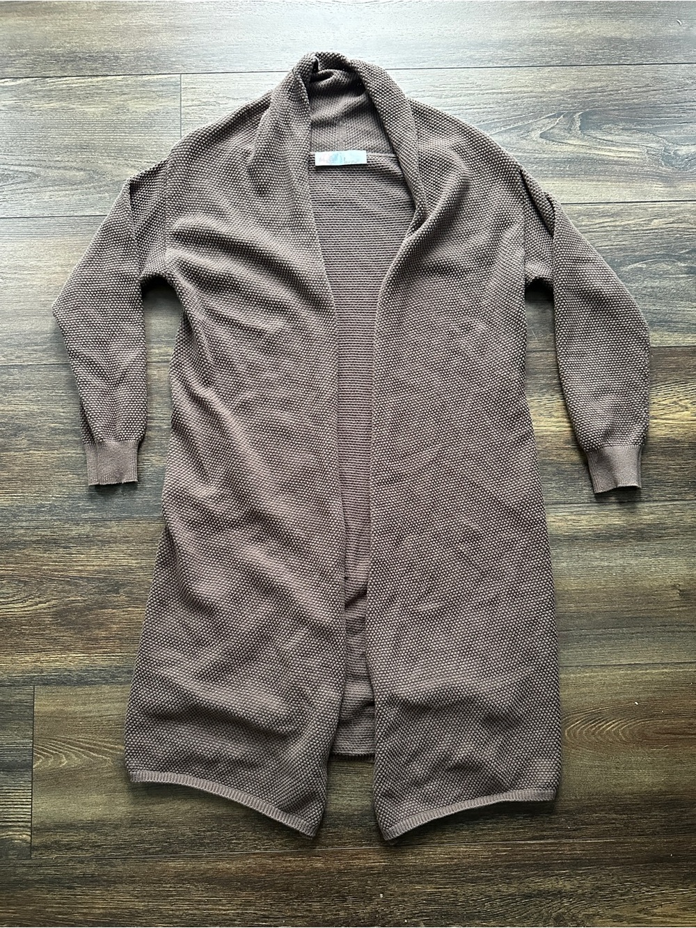 FP Beach Waffle Knit Duster Cardigan - Brown